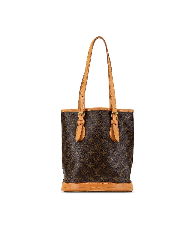 Louis Vuitton Bucket GM Monogram Canvas Tote Bag Brown