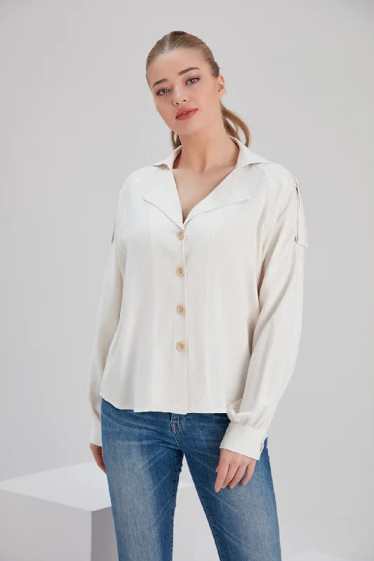 MAE TOP in Viscose Fabric and Linen