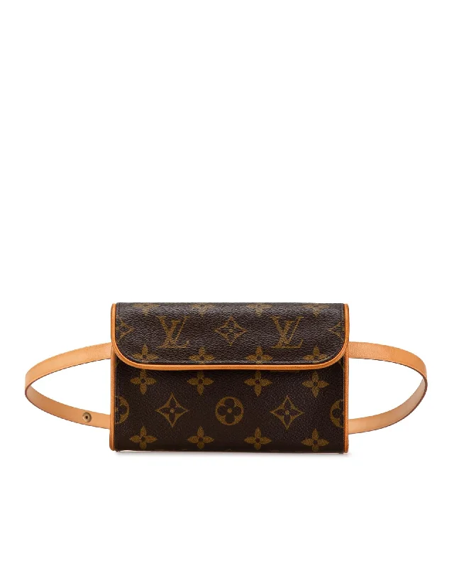 Monogram Canvas Pochette with Vachetta Leather Trim and Magnetic Snap Closure