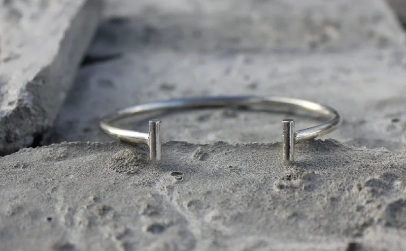 Recycled Sterling Silver Skinny Cuff-Recycled Silver