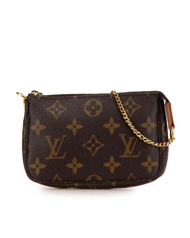 Monogram Canvas Mini Pochette with Gold-Tone Chain Strap