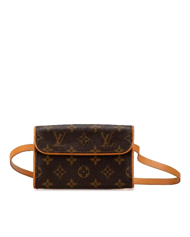 Monogram Canvas Pochette with Vachetta Leather Trim and Magnetic Snap Closure