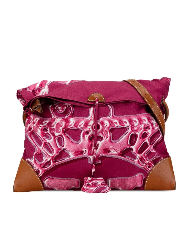 Silky City Bag with Leather Trim and Adjustable Strap