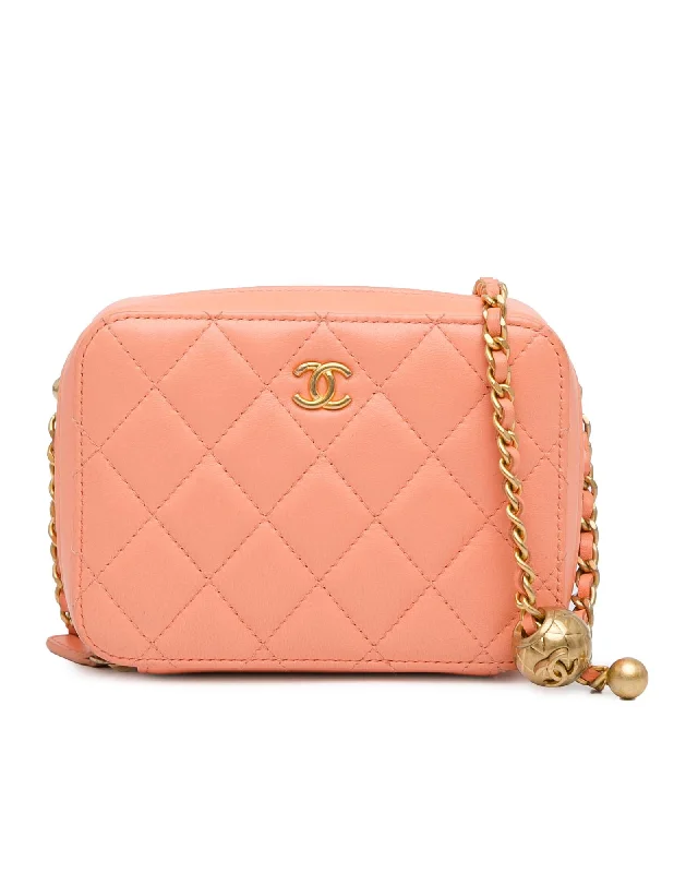 Chanel 19 Mini Flap Crossbody Bag in Pink Caviar Leather