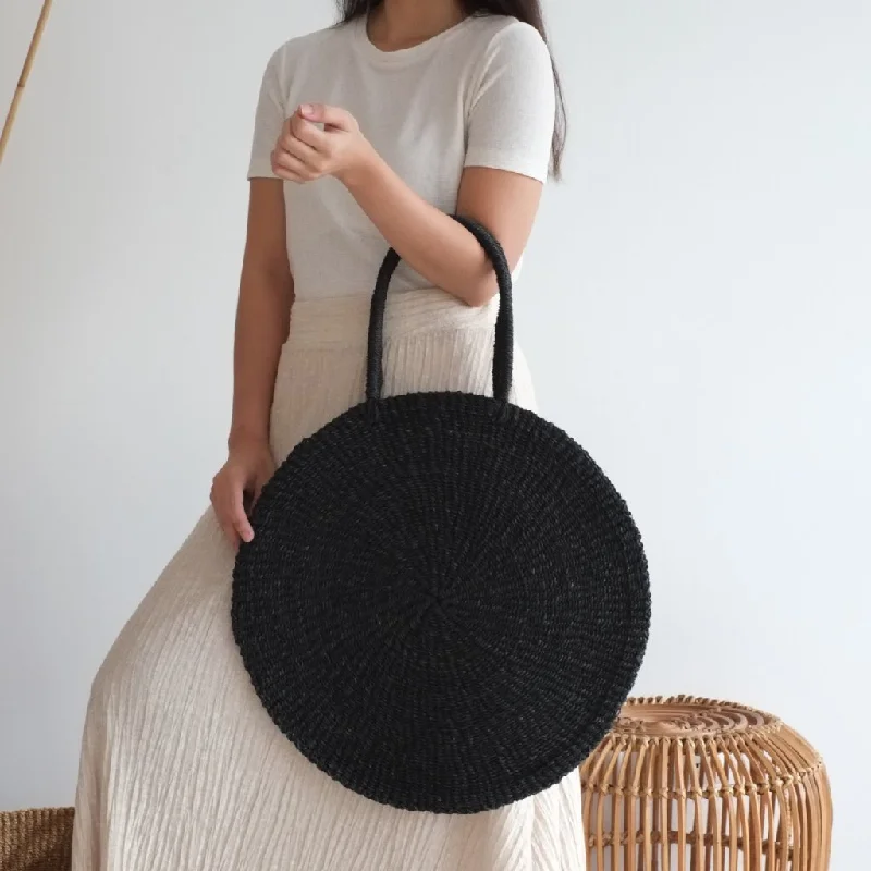 Sola Sustainable Handwoven Abaca Maxi Bag - Black