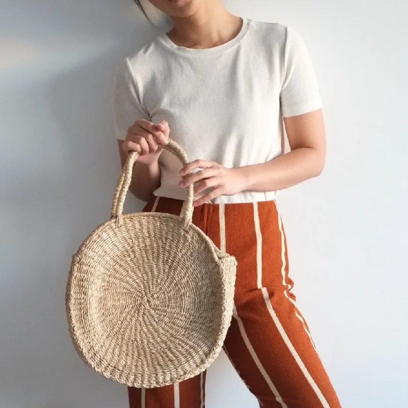 Sola Sustainable Handwoven Abaca Midi Bag - Natural