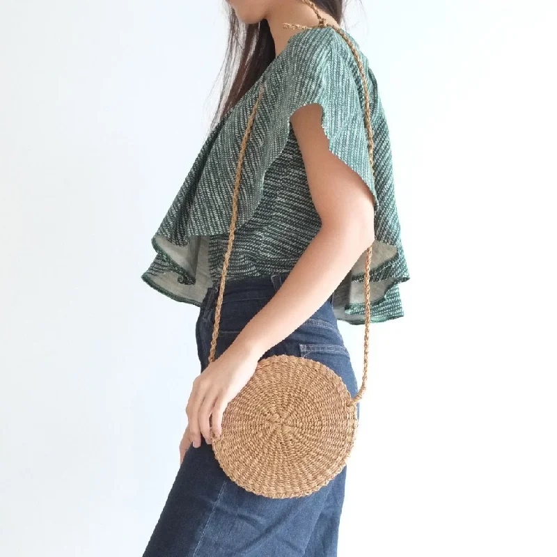 Sola Sustainable Handwoven Abaca Multi Bag - Camel