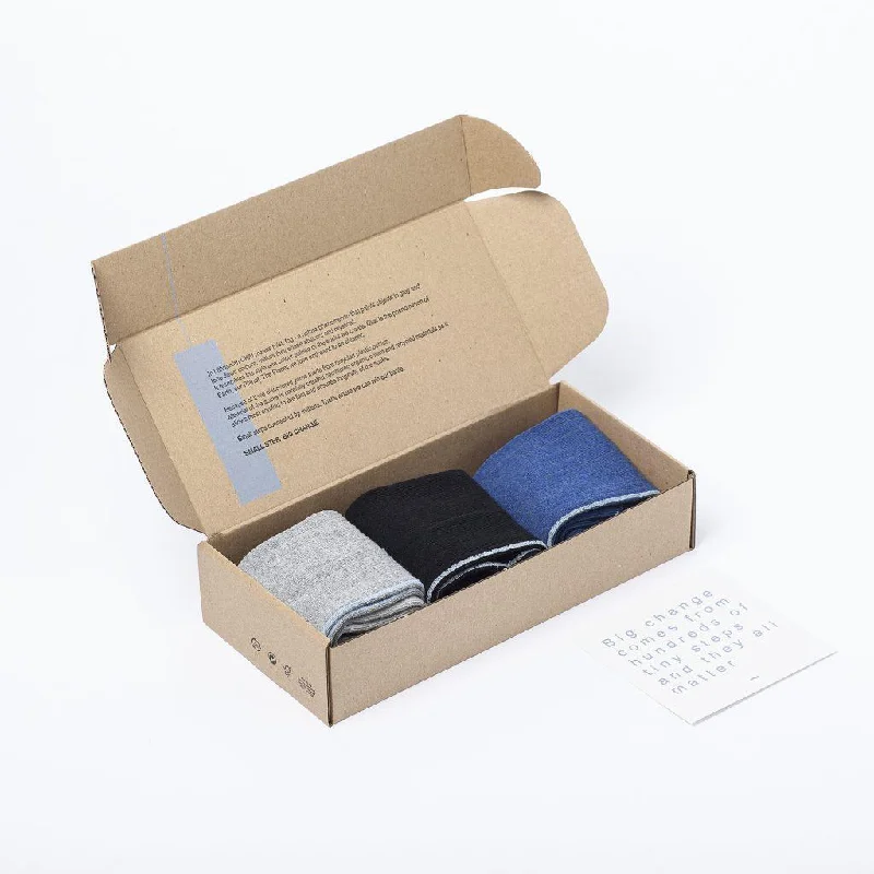 "Stylish Recycling" Set Of 3 Sustainable Socks