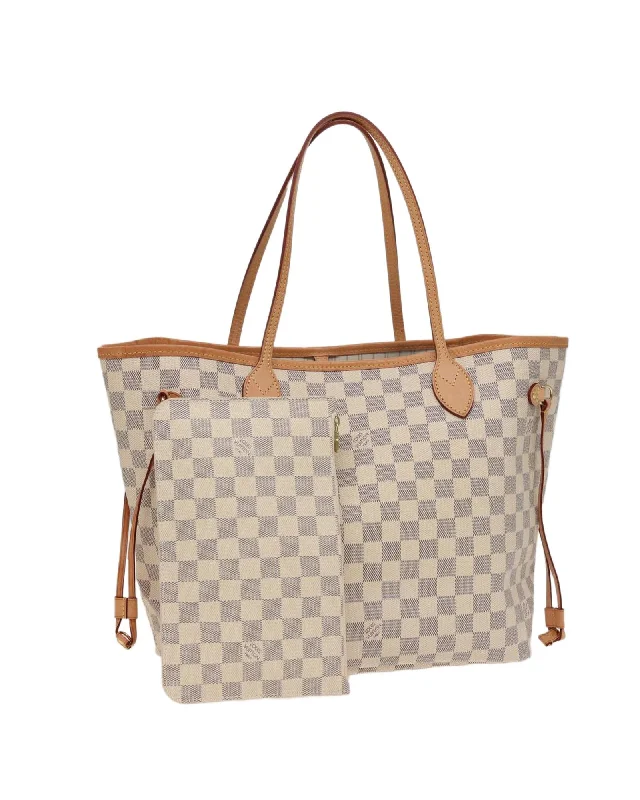 Damier Azur Canvas Tote Bag with Dust Bag and Pouch