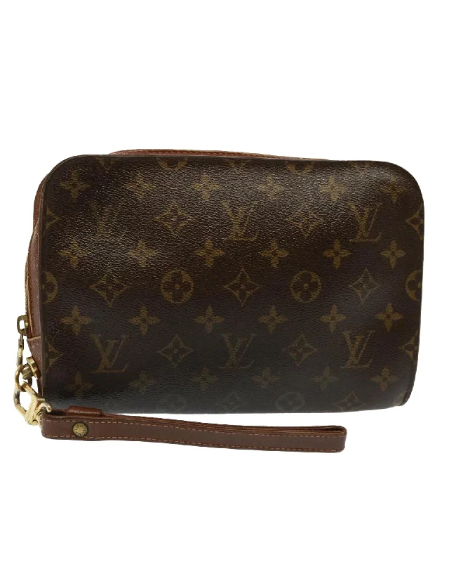 Monogram Canvas Clutch Bag with Surface and Corner Rubbing