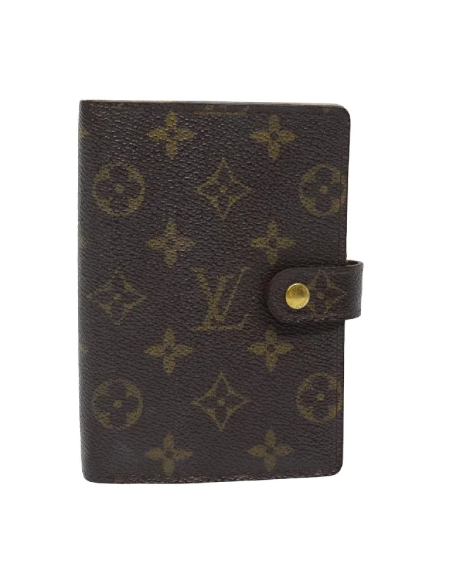 Monogram Canvas Day Planner Cover with Button Clasp