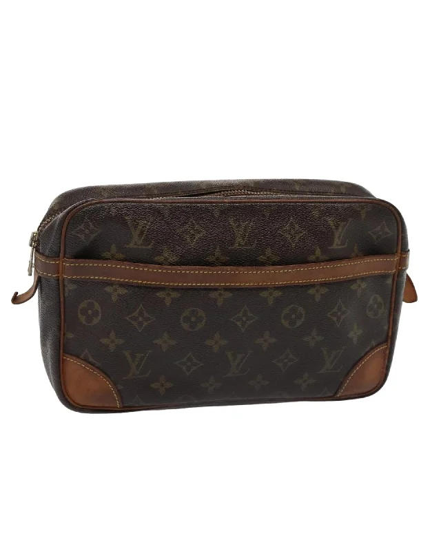 Monogram Canvas Clutch Bag with Compartment