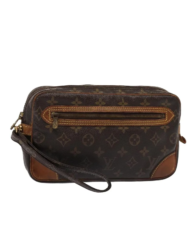 Monogram Canvas Clutch Bag with Strap