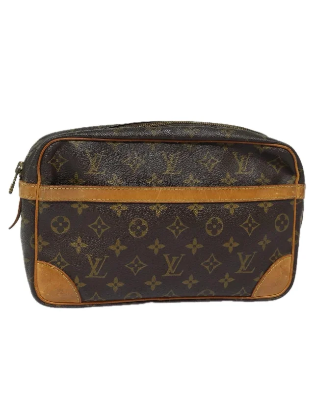 Monogram Canvas Clutch Bag with Storage Smell