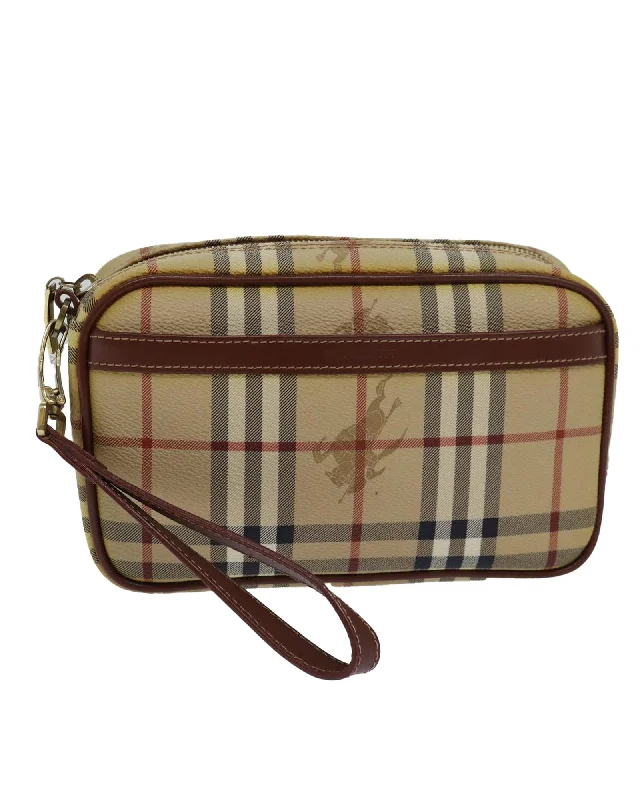 Nova Check PVC Leather Clutch Bag