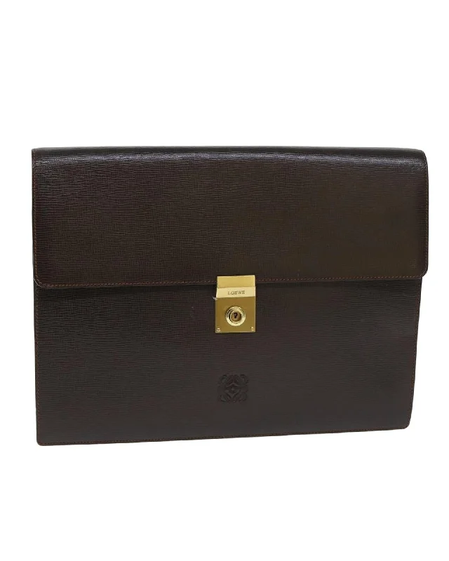 Leather Anagram Business Bag with Key Missing