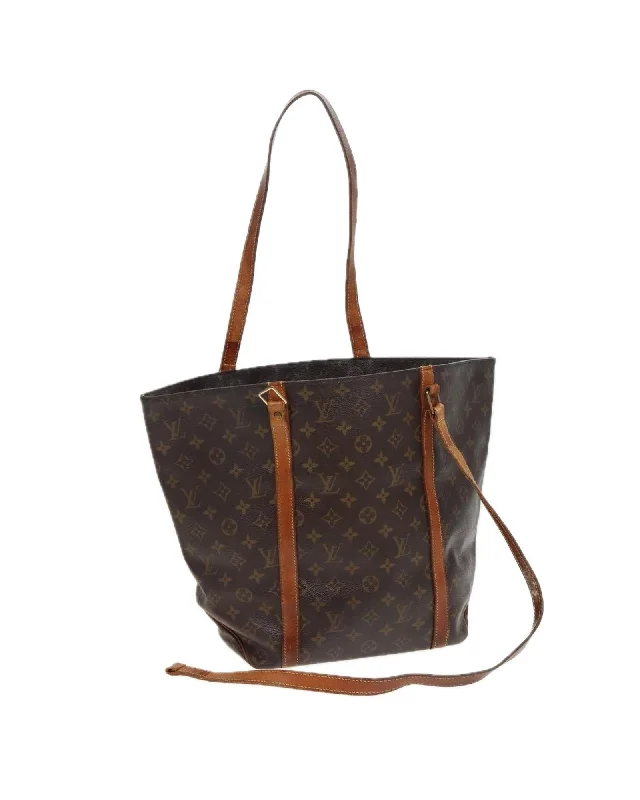 Monogram Canvas Tote Bag with Shoulder Drop and Interior Pockets