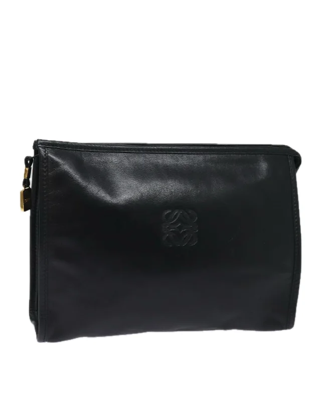 Leather Anagram Clutch Bag