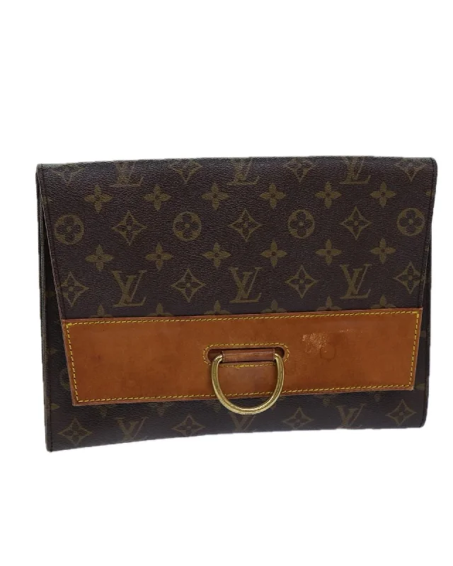 Monogram Canvas Clutch Bag with Rubbing and Surface Wear