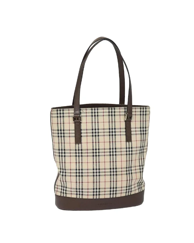 Nova Check Canvas Tote Bag with Handle Drop