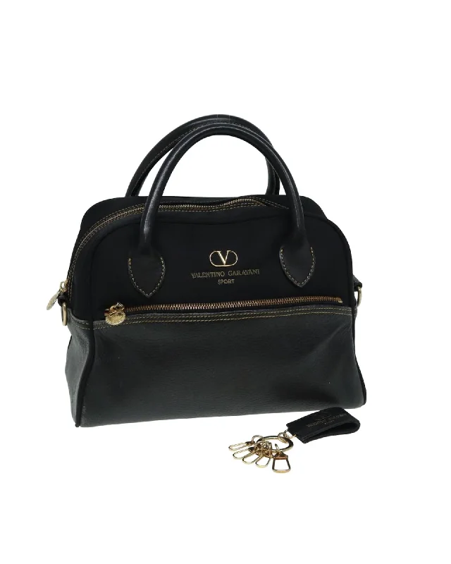 Nylon Leather Hand Bag with Handle Drop