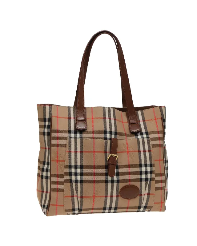 Nova Check Canvas Tote Bag