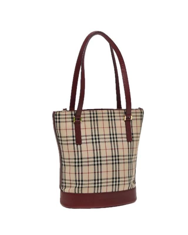 Nova Check Canvas Tote Bag with Handle