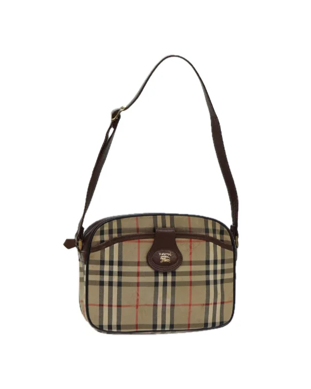 Nova Check Canvas Hand Bag with Leather Trim