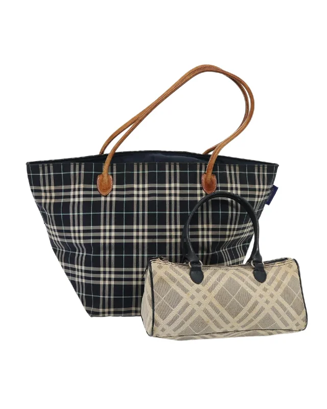 Nova Check Canvas Hand Bag 2-Piece Set