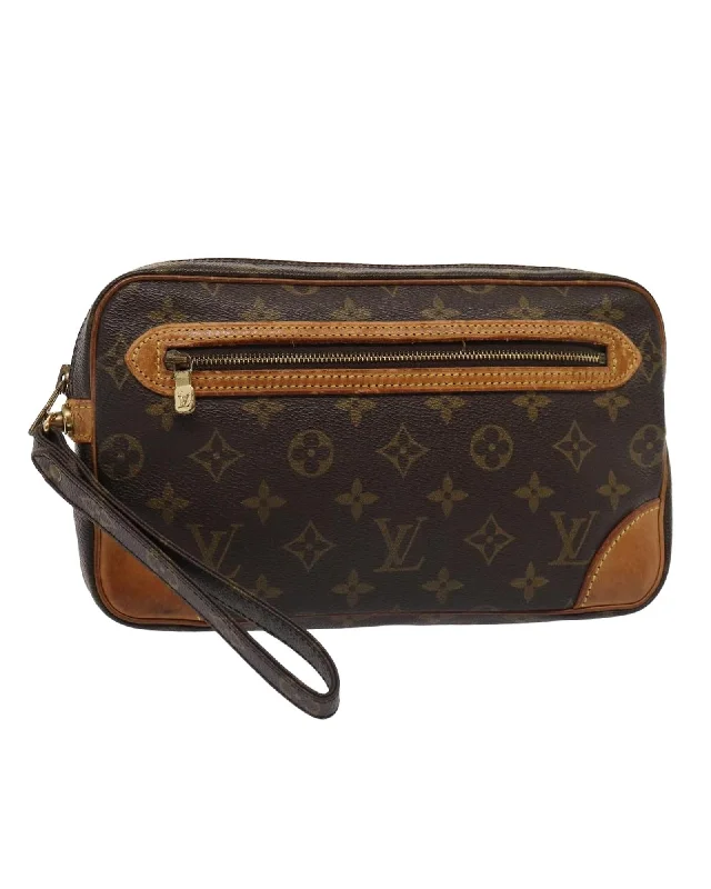 Monogram Canvas Clutch Bag with Wrist Strap