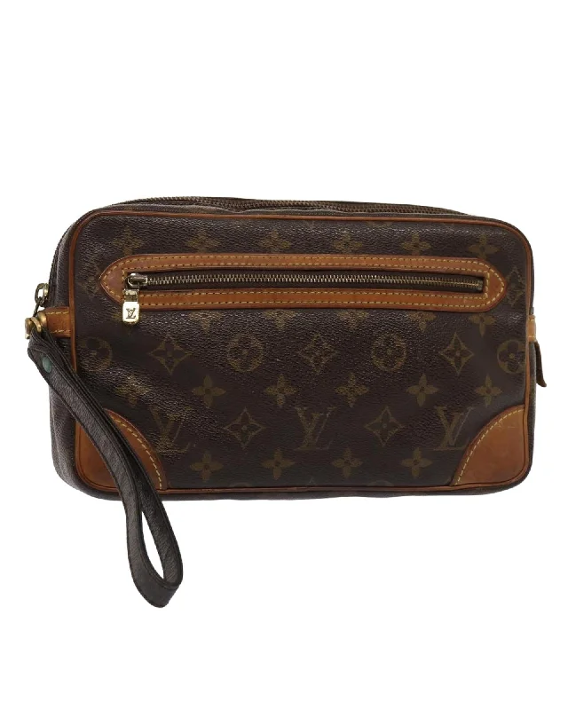 Monogram Canvas Clutch Bag with Wrist Strap