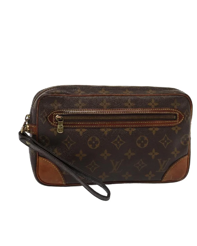 Monogram Canvas Clutch Bag with Wrist Strap