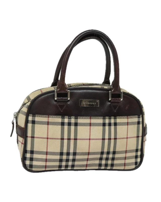 Nova Check Nylon Handbag with Handle Drop