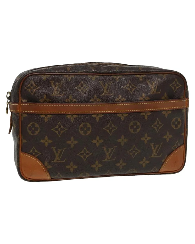 Monogram Canvas Clutch Bag with Authentic Detailing