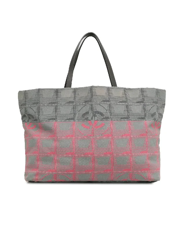 Jacquard Tote Bag with Multiple Pockets