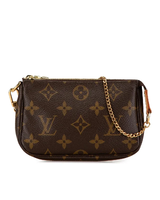 Monogram Canvas Mini Pochette with Gold-Tone Chain Strap