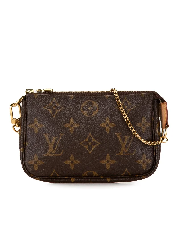 Monogram Canvas Mini Pochette with Gold-Tone Chain Strap