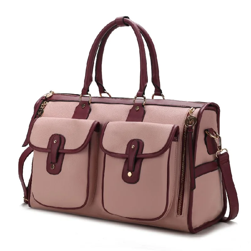 Genevieve Color Block Vegan Leather Women’s Duffle Bag