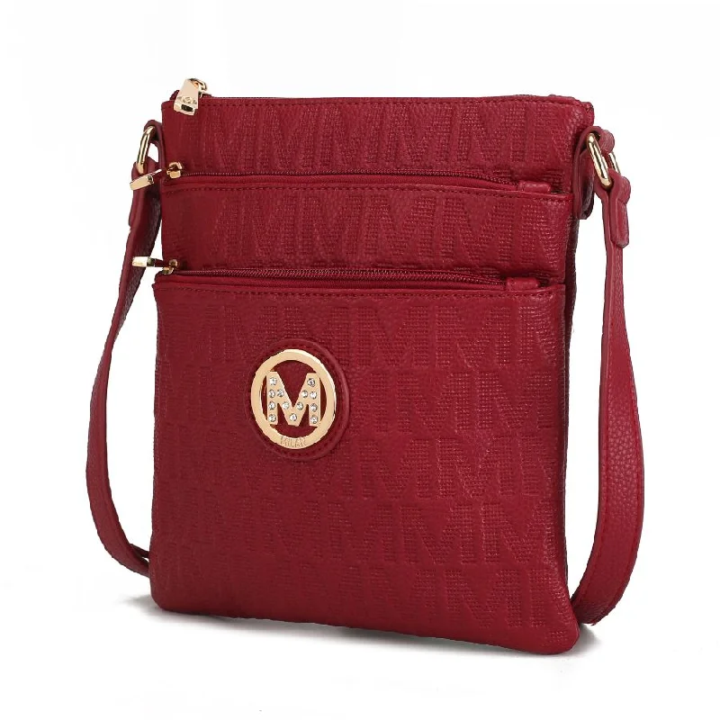 Lennit Embossed M Signature Crossbody Bag