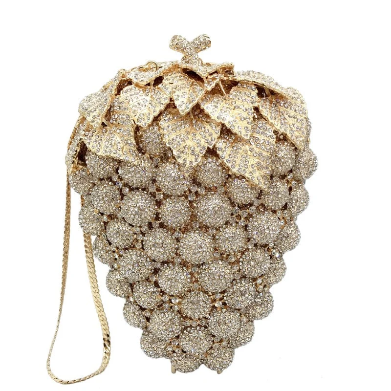 Luxy Moon Grape Rhinestone Clutch Deluxe Evening Bag