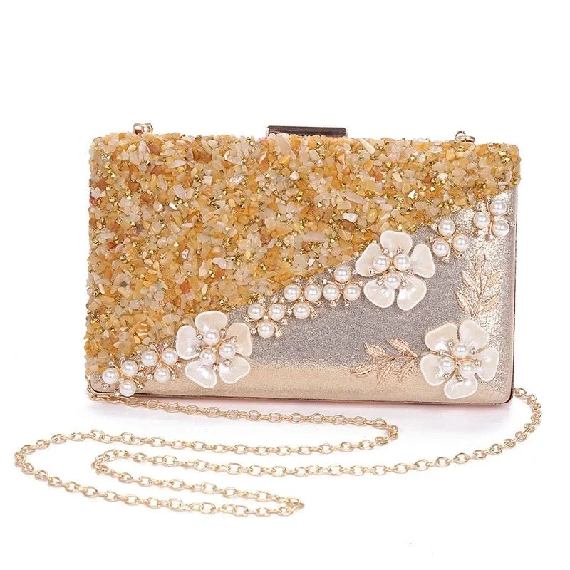 Luxy Moon Women's Crossbody Bag for Ladies Flower Sequin Clutch Purse