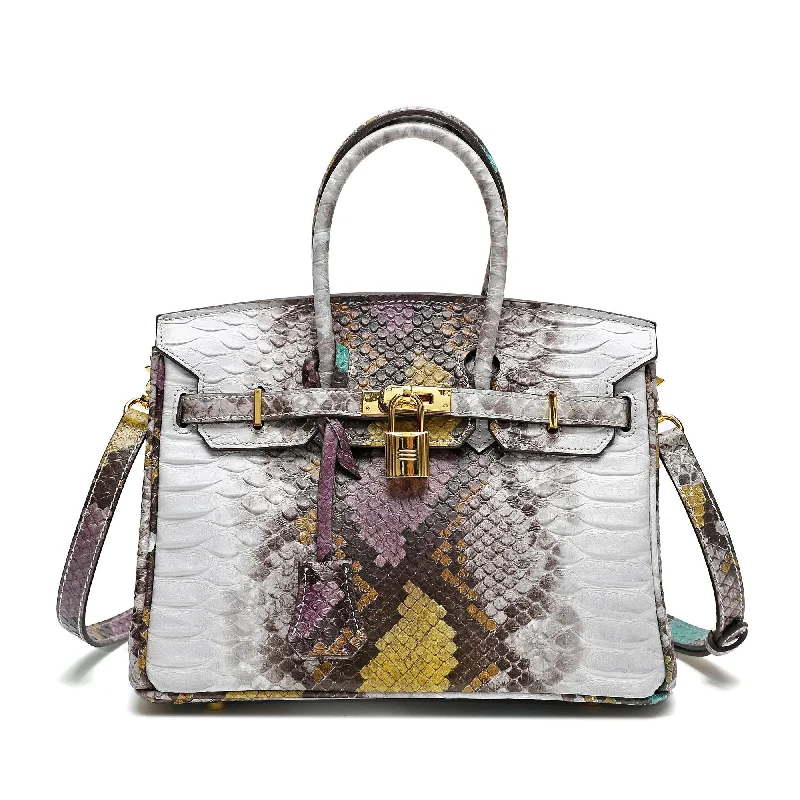 Tiffany & Fred Snake Embossed Leather Satchel