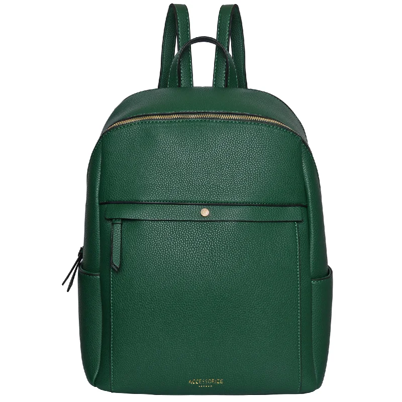 Accessorize London Women's Faux Leather Green Sammy Backpack