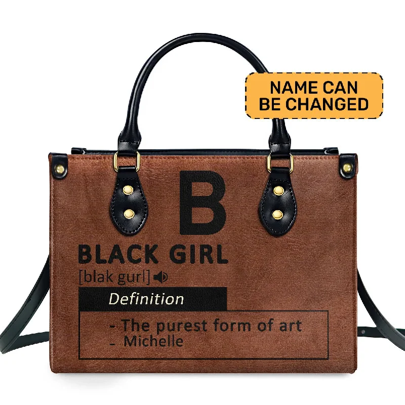 Black Girl & Melanin - Personalized Leather Handbag MB29