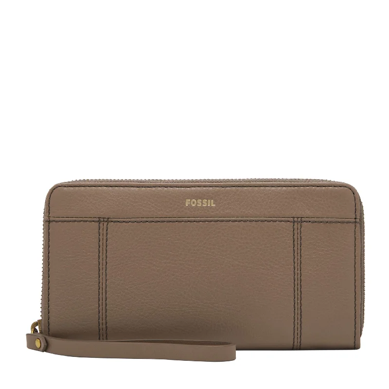 Fossil Women's Jori LiteHide Leather Zip Clutch