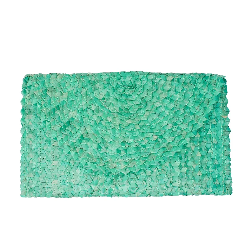 LIZZIE GRASS CLUTCH - TURQUOISE