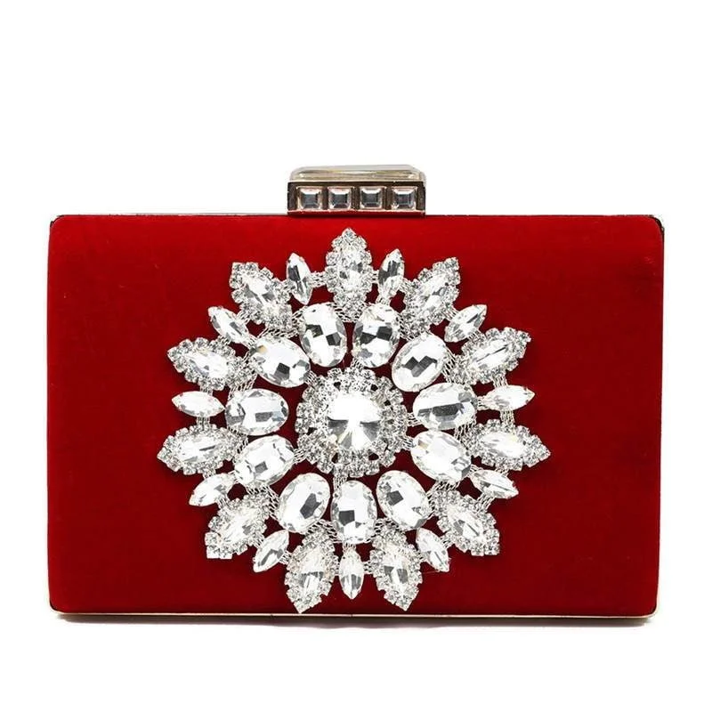 Luxy Moon Diamond Evening Bags Luxury Rhinestone Flower Clutch