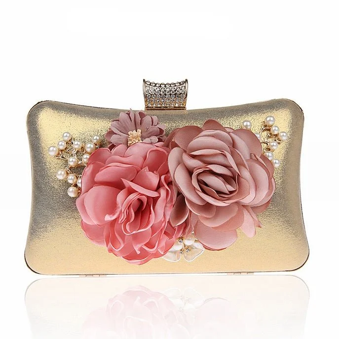 Luxy Moon High Quality Flowers Evening Clutch Purse Wedding Bags