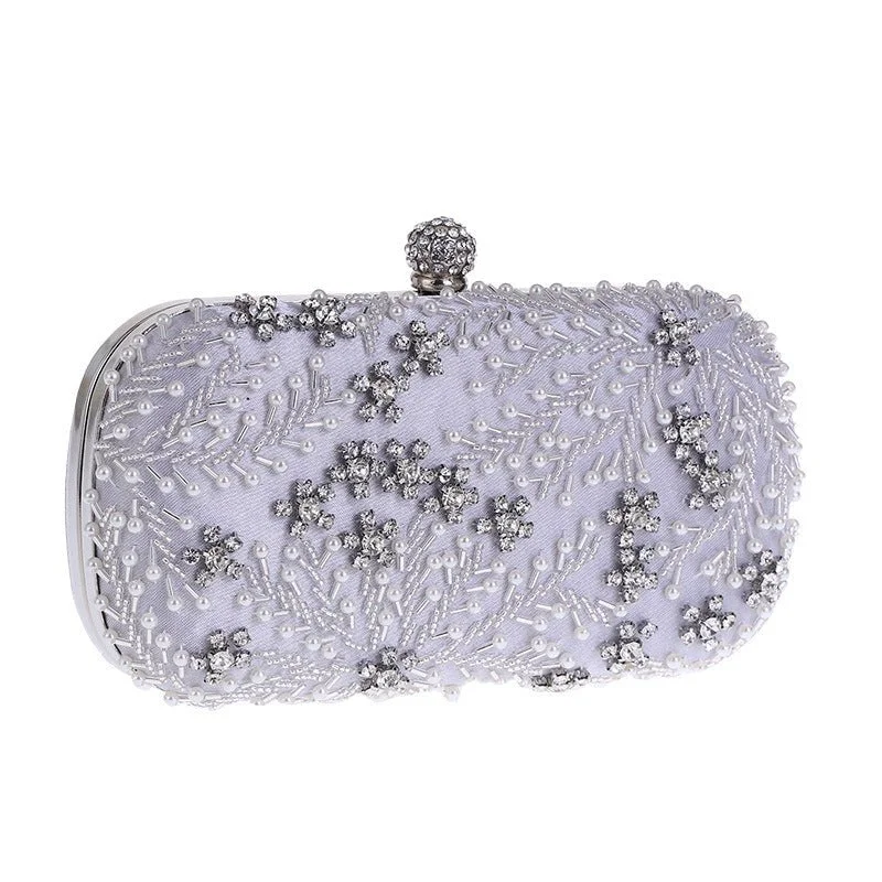 Luxy Moon Pearl Clutch Purse Luxury Handbag Embroidery Evening Bag