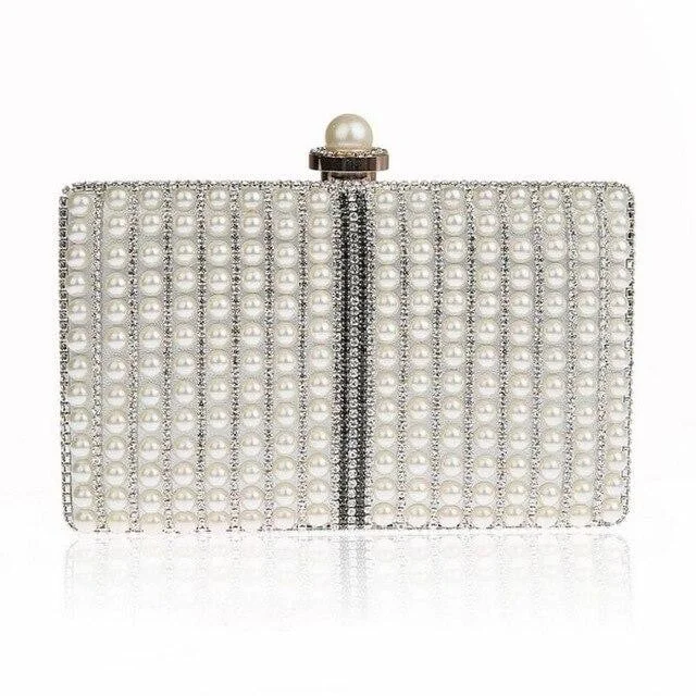 Luxy Moon Pearls Evening Bags Full Dress Embroidery Clutch